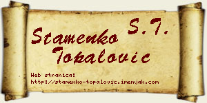 Stamenko Topalović vizit kartica